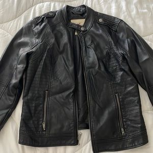 Black faux leather jacket